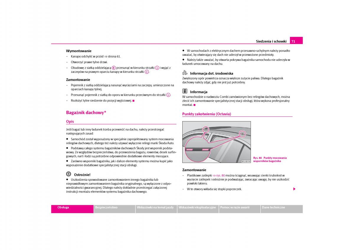 Skoda Octavia I instrukcja obslugi / page 72