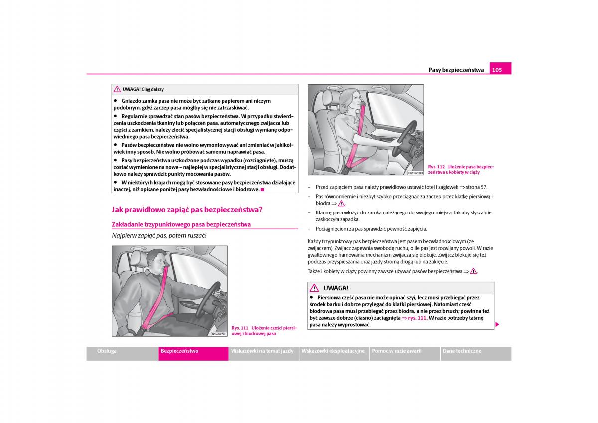 Skoda Octavia I instrukcja obslugi / page 106