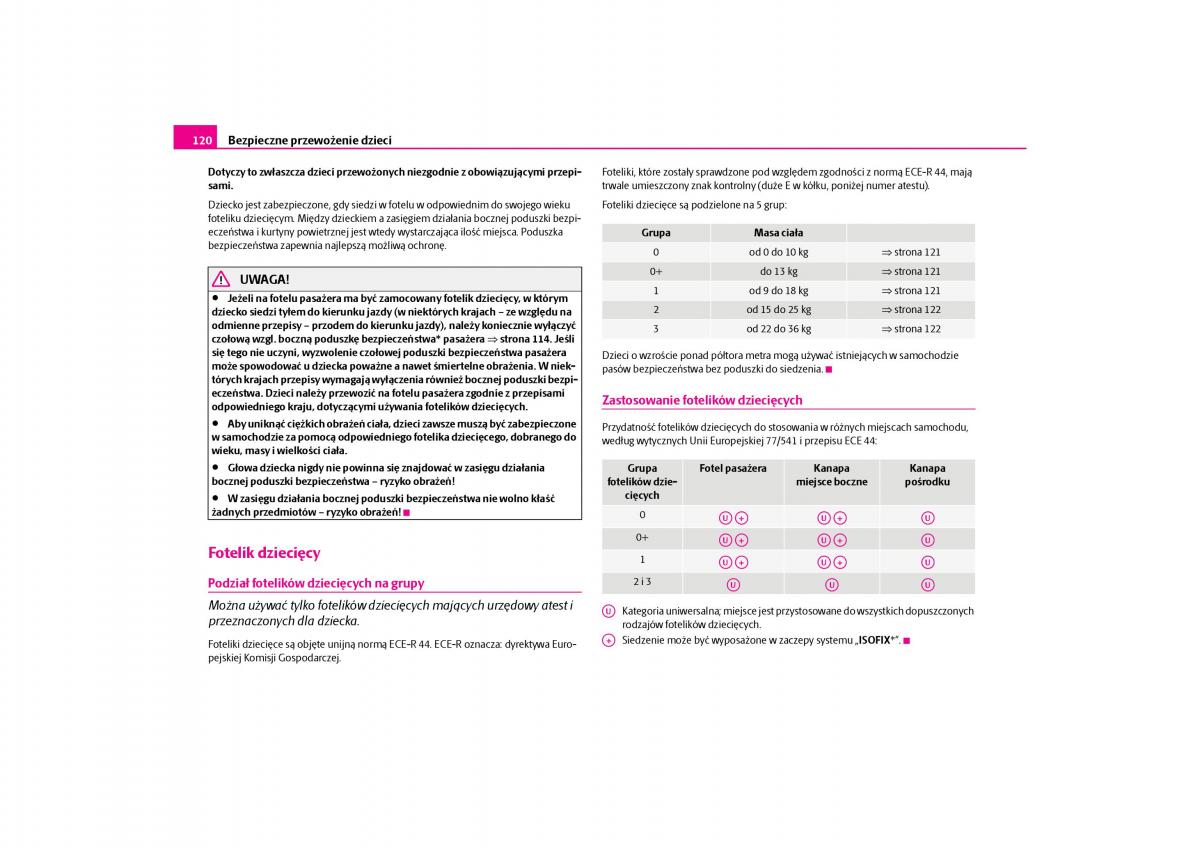 Skoda Octavia I instrukcja obslugi / page 121