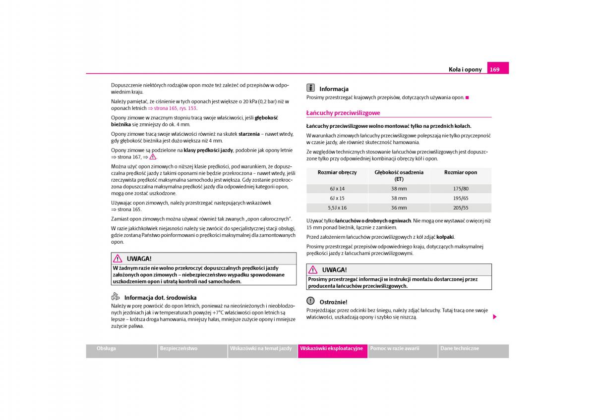 Skoda Octavia I instrukcja obslugi / page 170