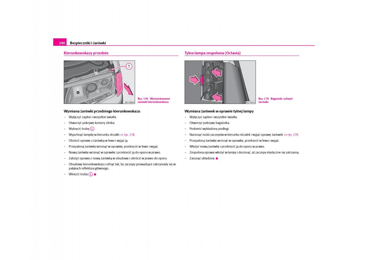 Skoda Octavia I instrukcja obslugi / page 191