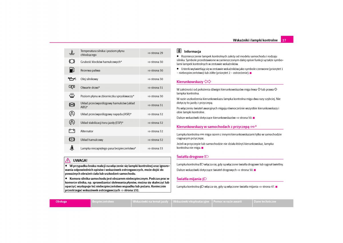 Skoda Octavia I instrukcja obslugi / page 28