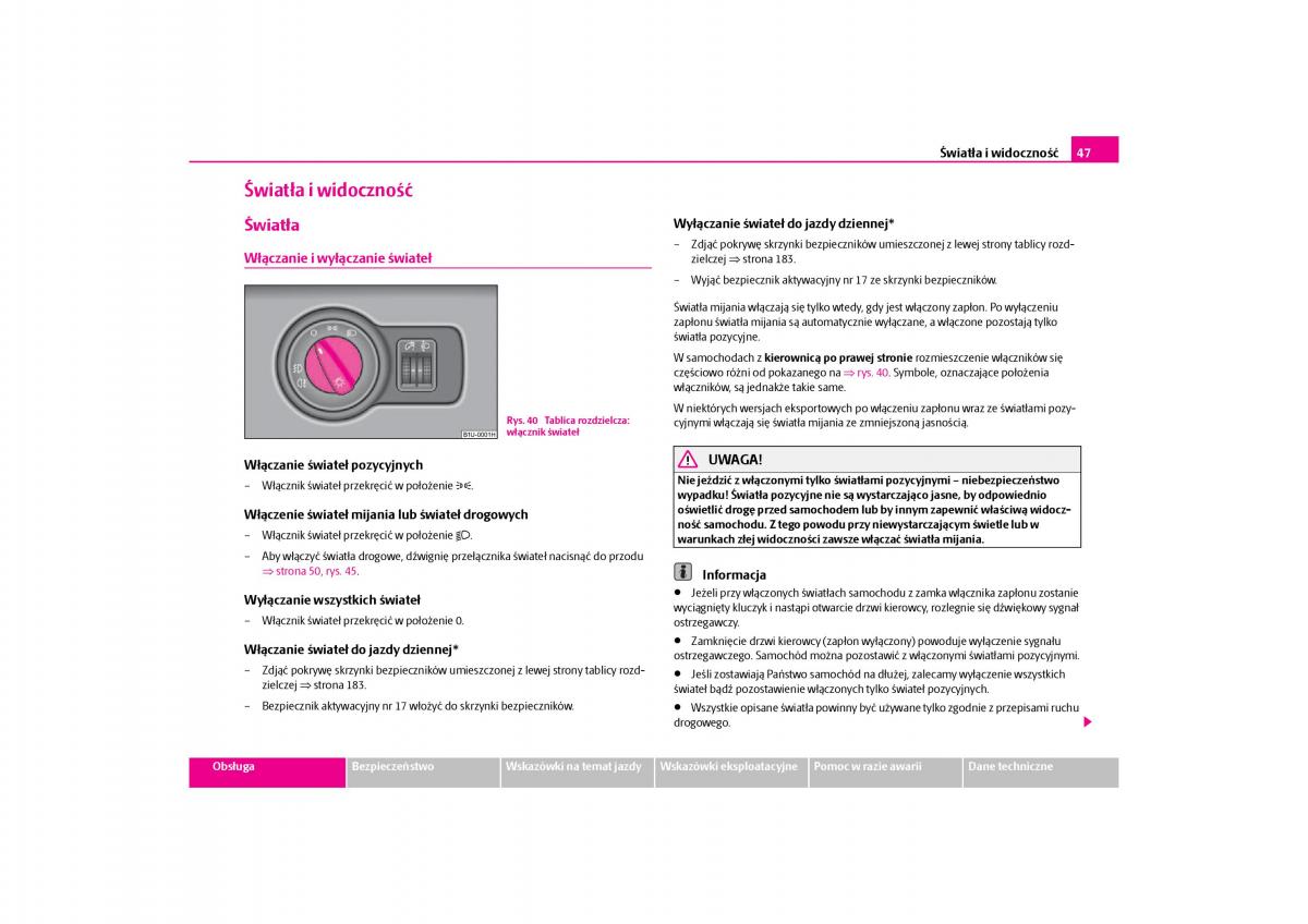 Skoda Octavia I instrukcja obslugi / page 48