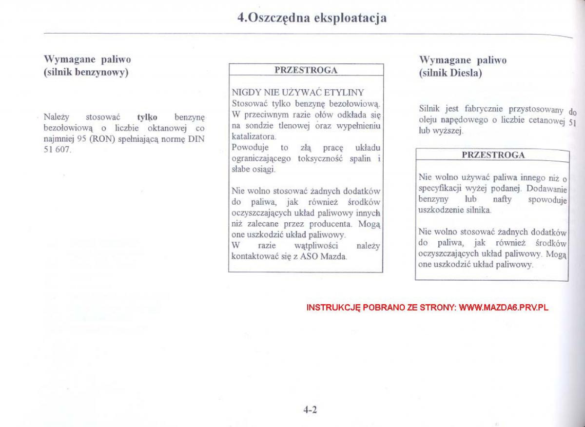 Mazda 6 I instrukcja obslugi / page 78