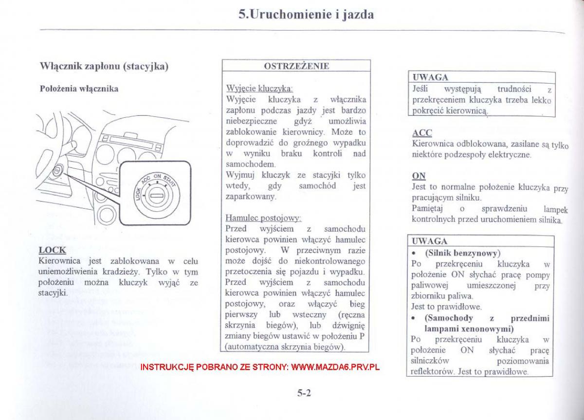 Mazda 6 I instrukcja obslugi / page 95