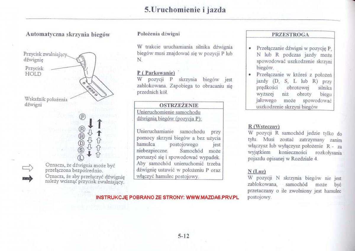 Mazda 6 I instrukcja obslugi / page 105