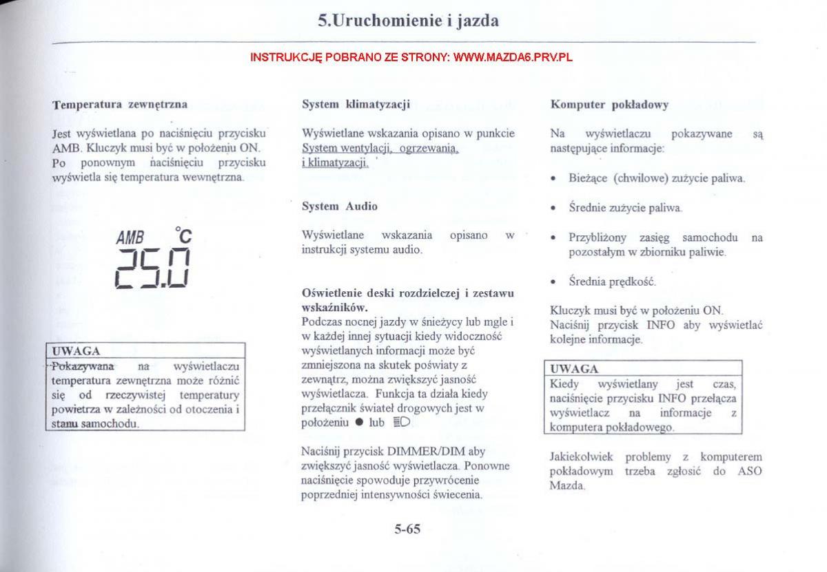 Mazda 6 I instrukcja obslugi / page 158