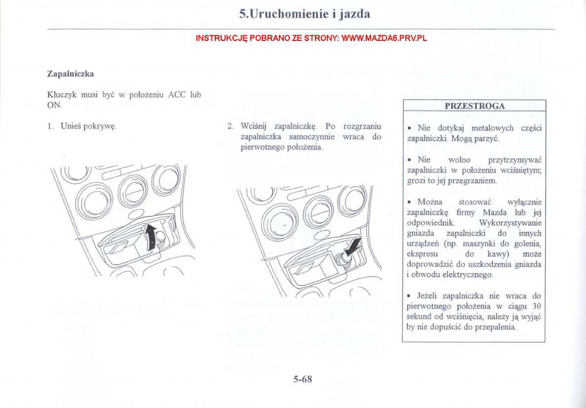 Mazda 6 I instrukcja obslugi / page 161