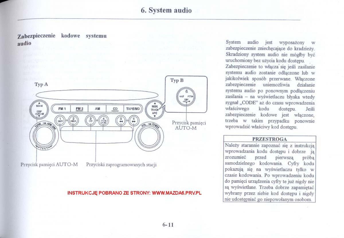 Mazda 6 I instrukcja obslugi / page 176