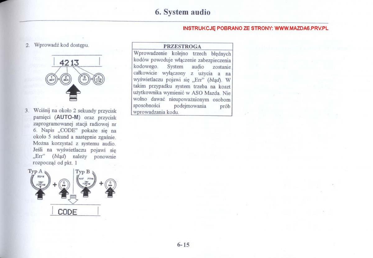 Mazda 6 I instrukcja obslugi / page 180