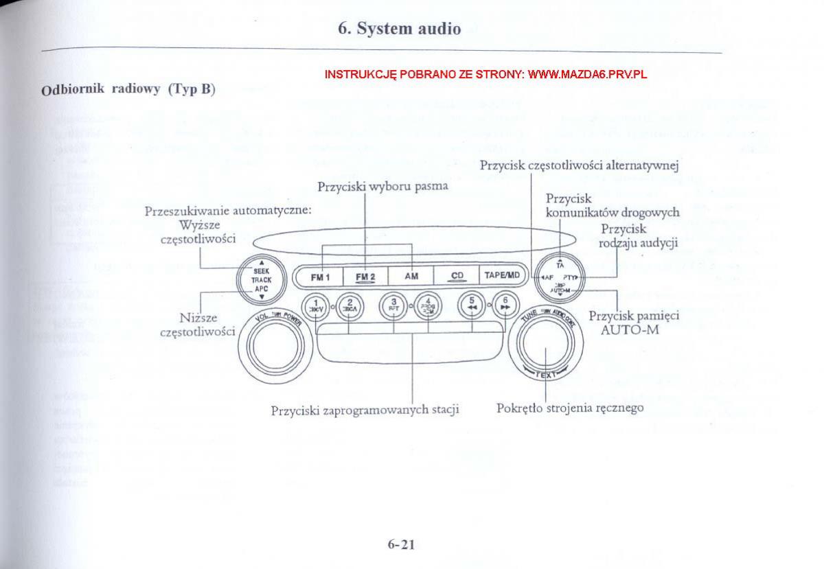 Mazda 6 I instrukcja obslugi / page 186