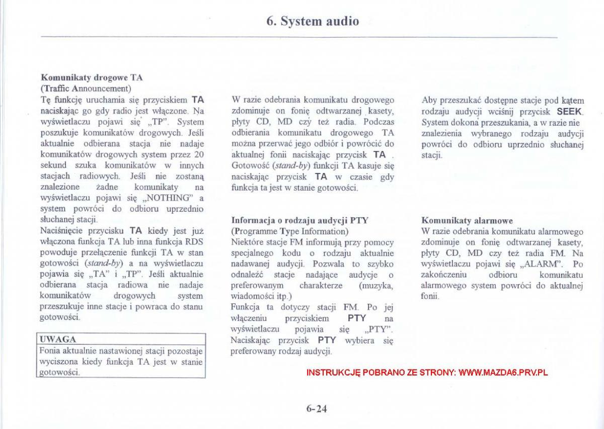 Mazda 6 I instrukcja obslugi / page 189