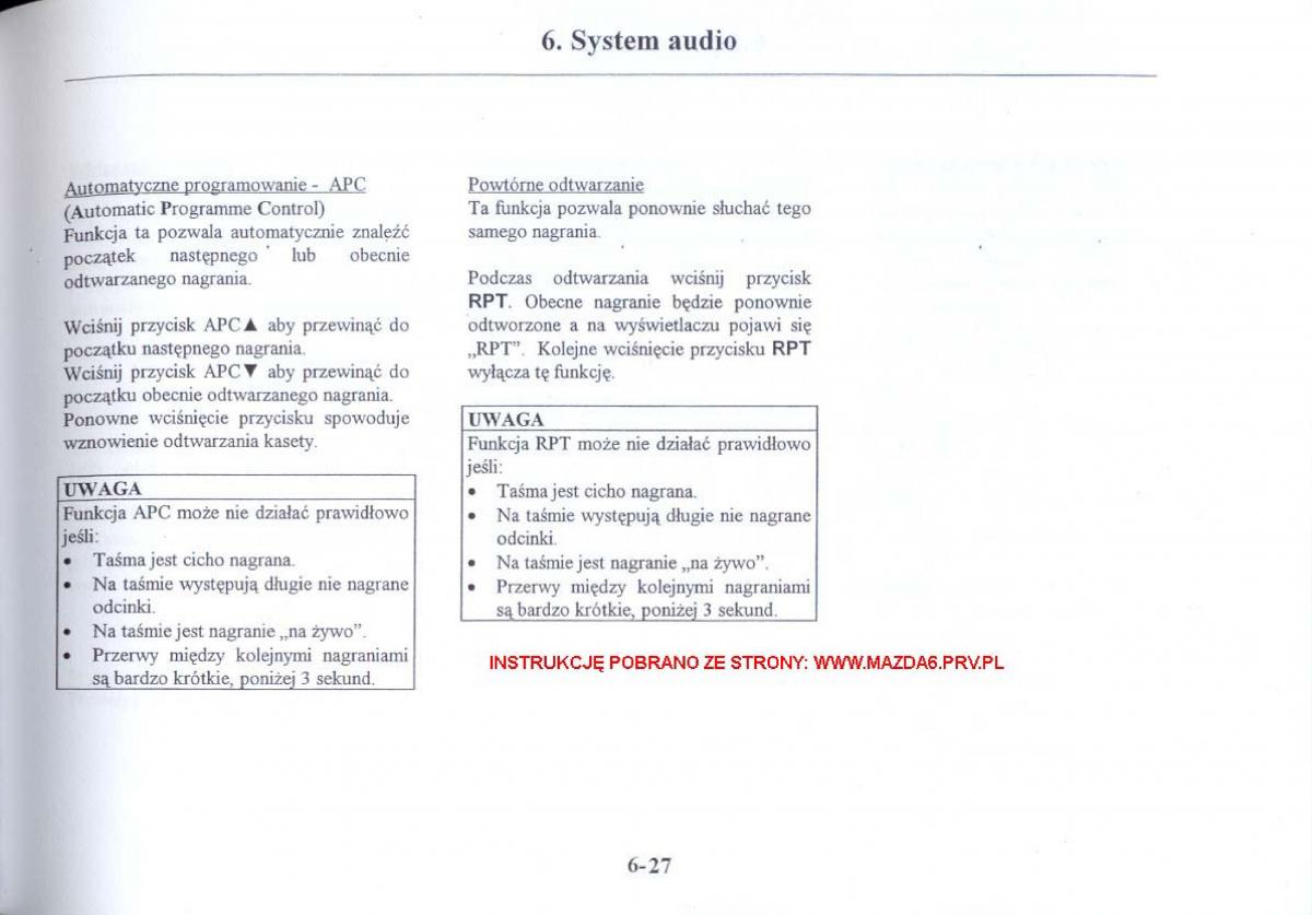 Mazda 6 I instrukcja obslugi / page 192