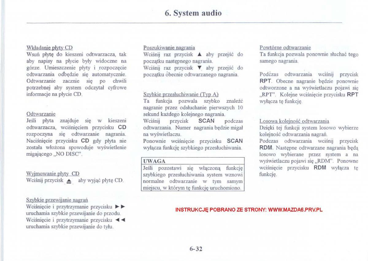 Mazda 6 I instrukcja obslugi / page 197