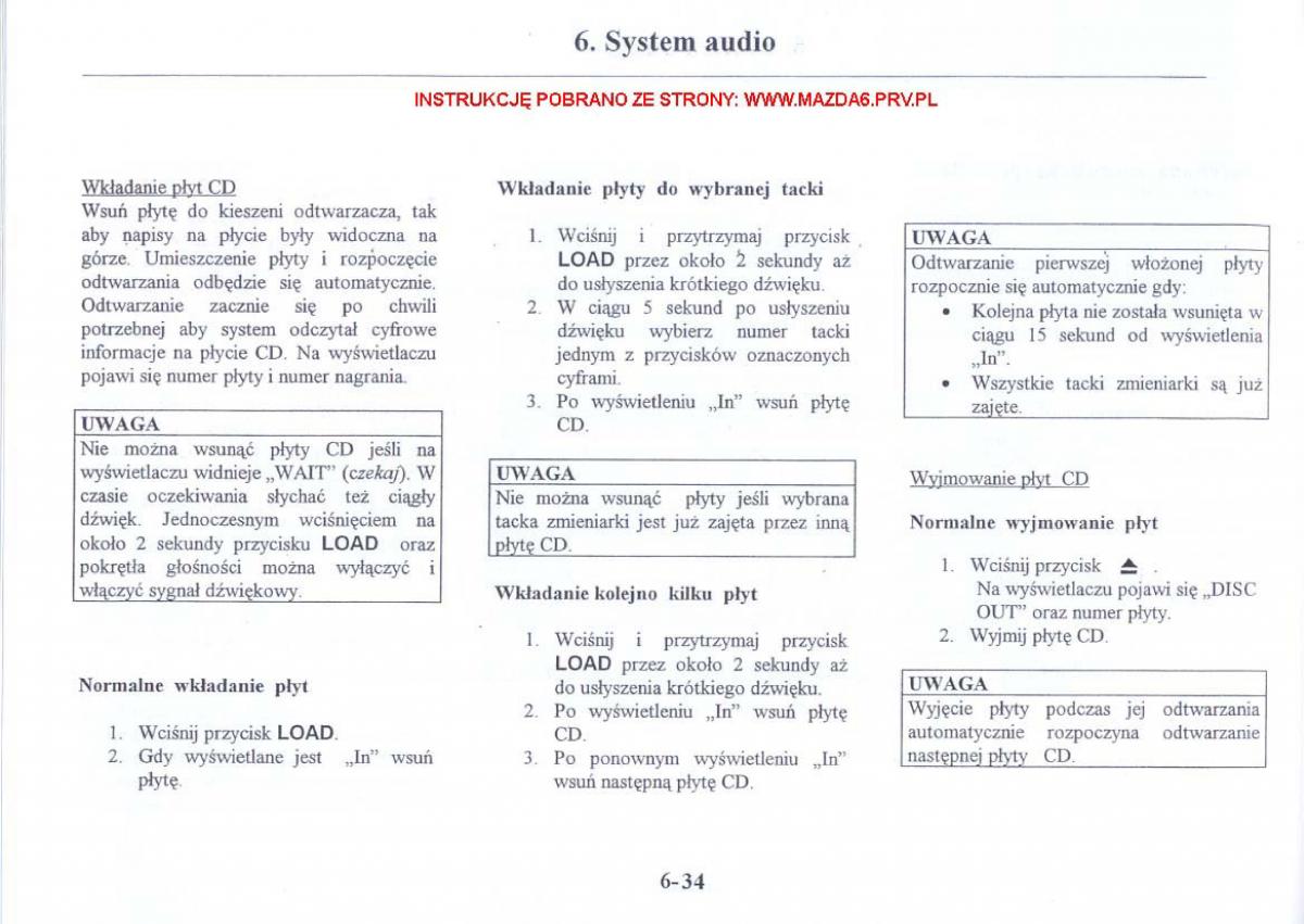 Mazda 6 I instrukcja obslugi / page 199