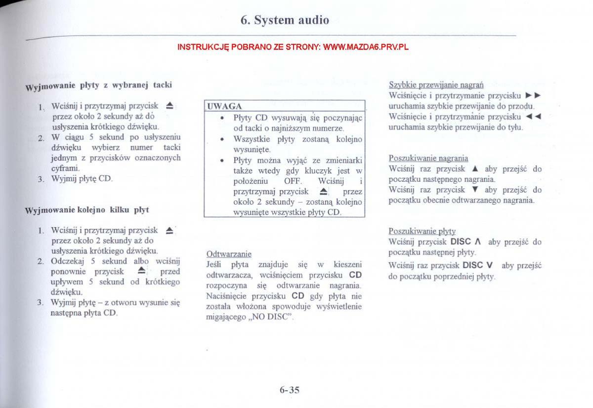 Mazda 6 I instrukcja obslugi / page 200