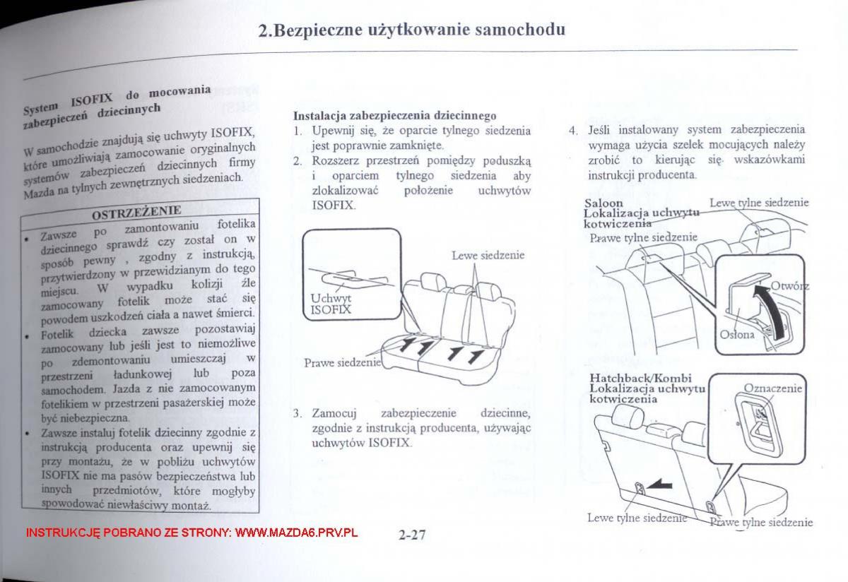 Mazda 6 I instrukcja obslugi / page 36