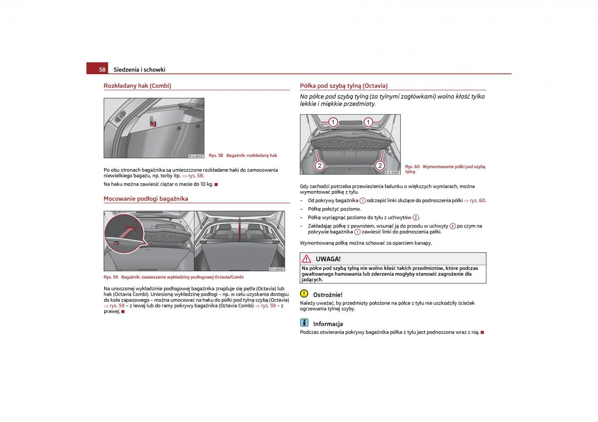 Skoda Octavia II instrukcja obslugi / page 59