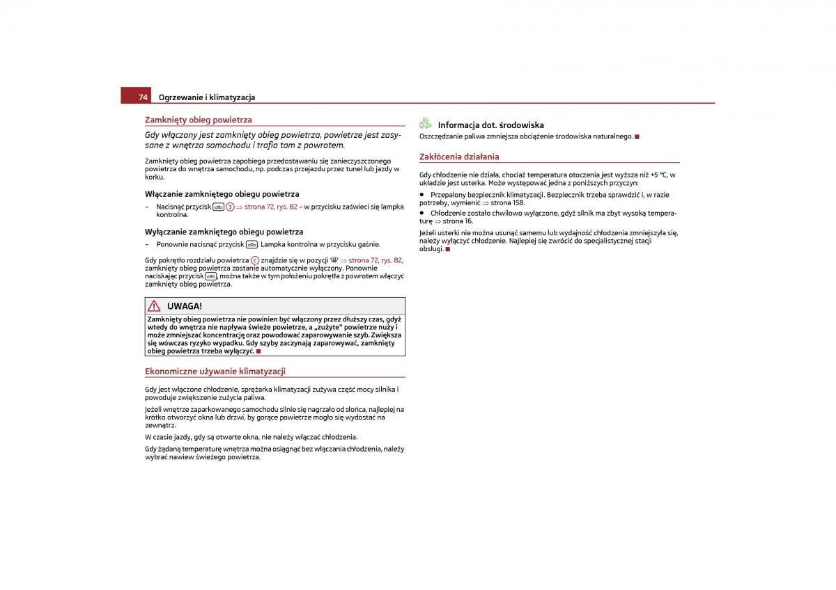 Skoda Octavia II instrukcja obslugi / page 75