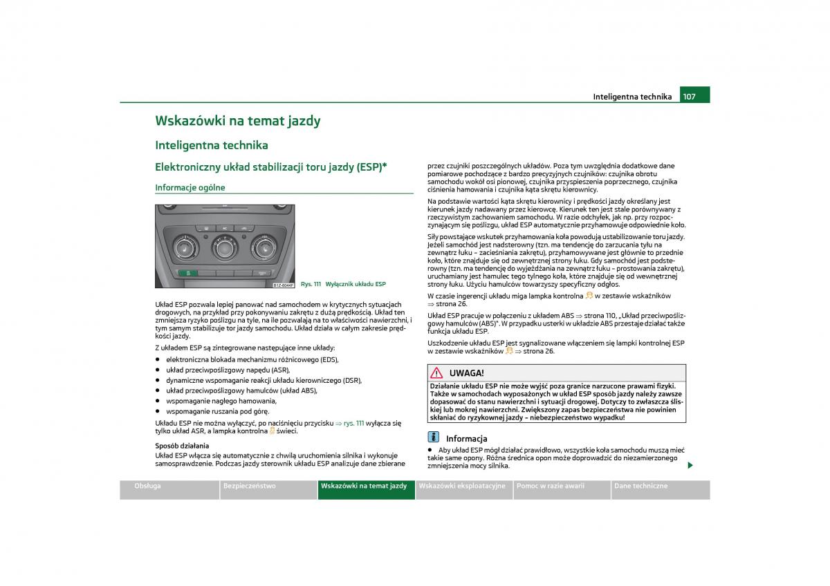 Skoda Octavia II instrukcja obslugi / page 108
