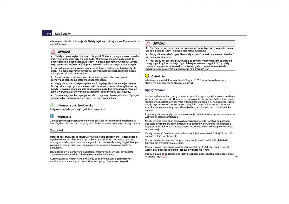 Skoda Octavia II instrukcja obslugi / page 147