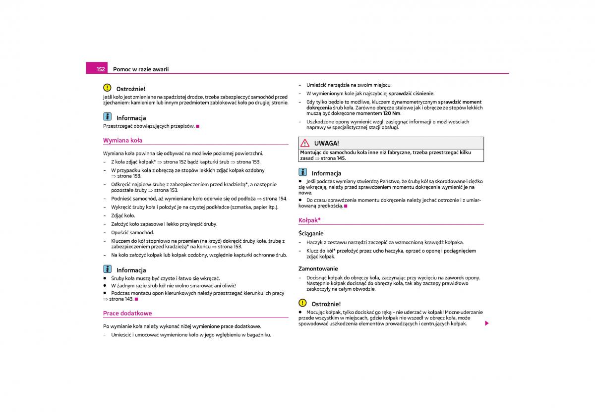 Skoda Octavia II instrukcja obslugi / page 153