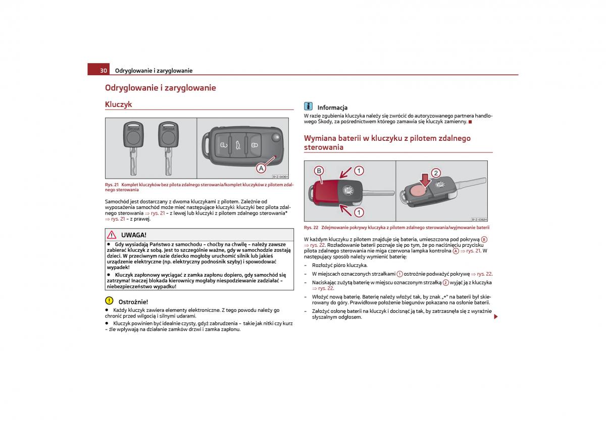 Skoda Octavia II instrukcja obslugi / page 31