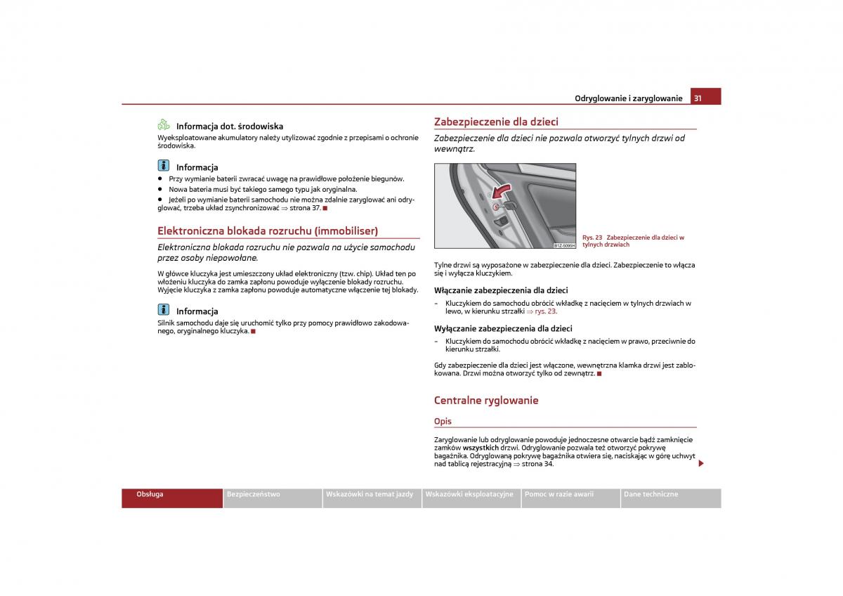 Skoda Octavia II instrukcja obslugi / page 32