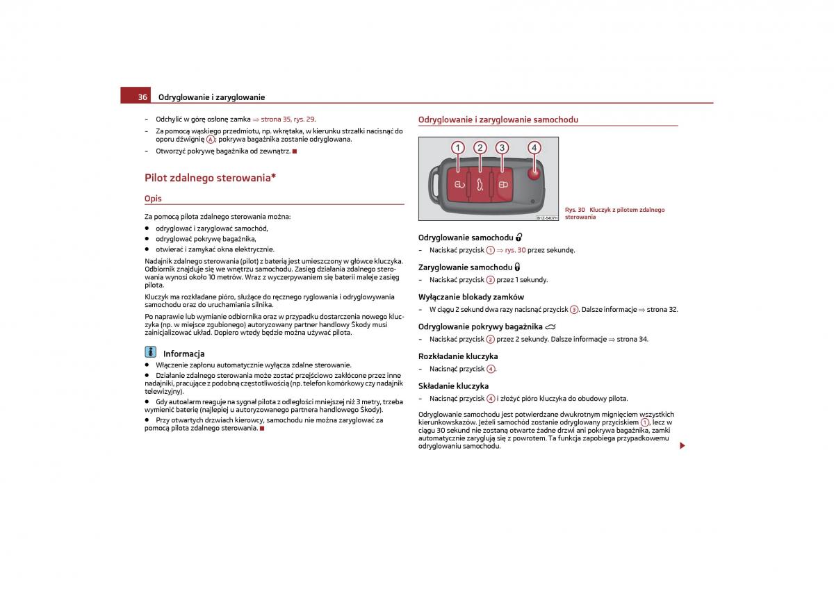 Skoda Octavia II instrukcja obslugi / page 37