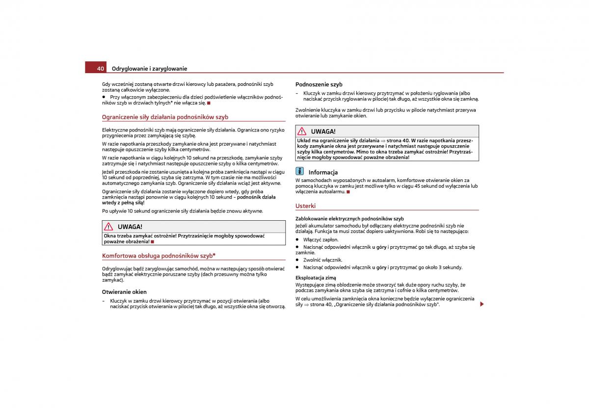Skoda Octavia II instrukcja obslugi / page 41