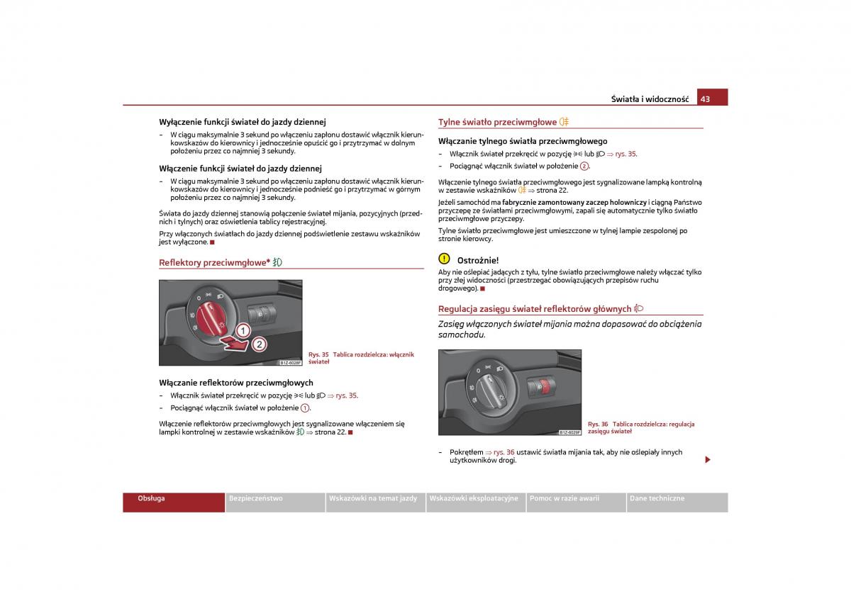 Skoda Octavia II instrukcja obslugi / page 44