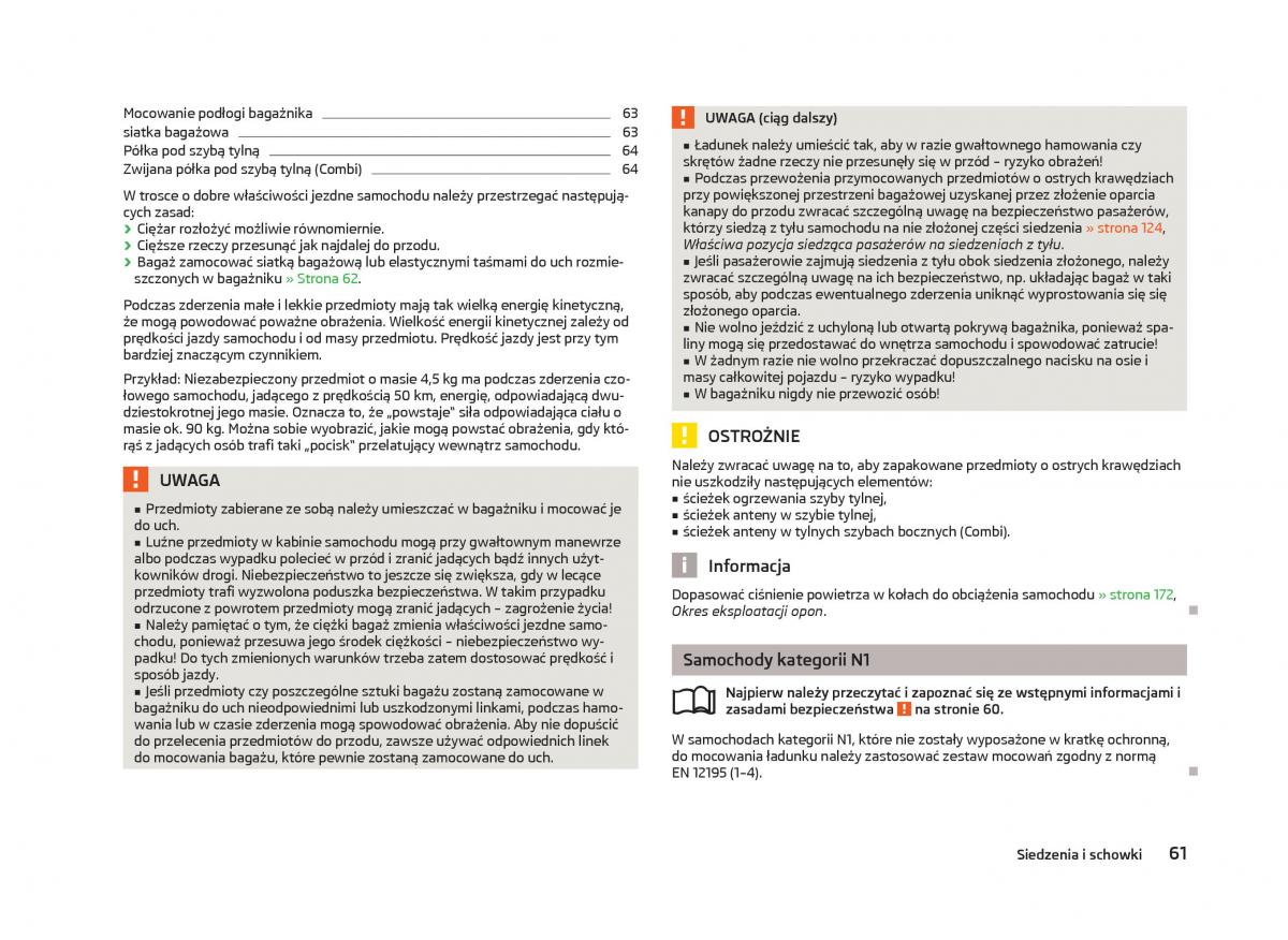 Skoda Octavia III instrukcja obslugi / page 63