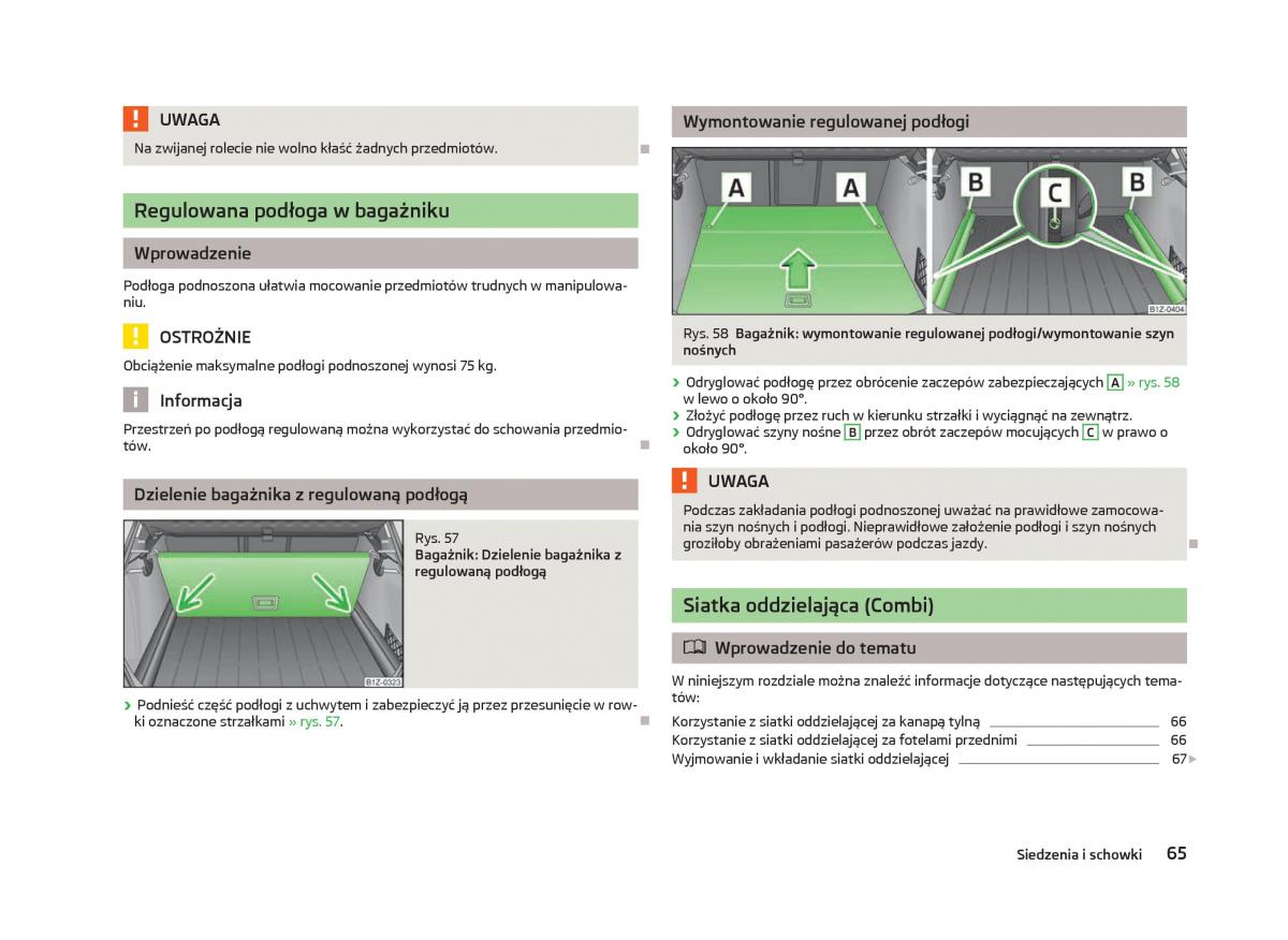 Skoda Octavia III instrukcja obslugi / page 67