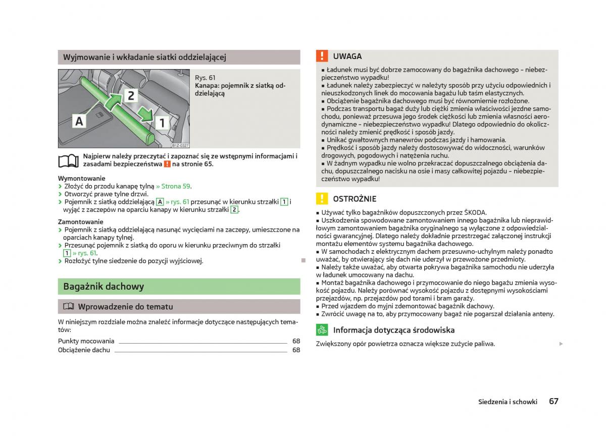 Skoda Octavia III instrukcja obslugi / page 69