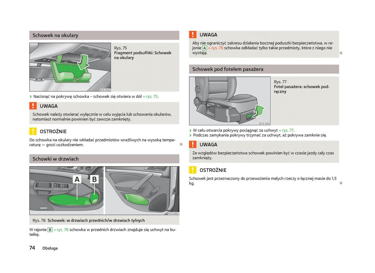 Skoda Octavia III instrukcja obslugi / page 76