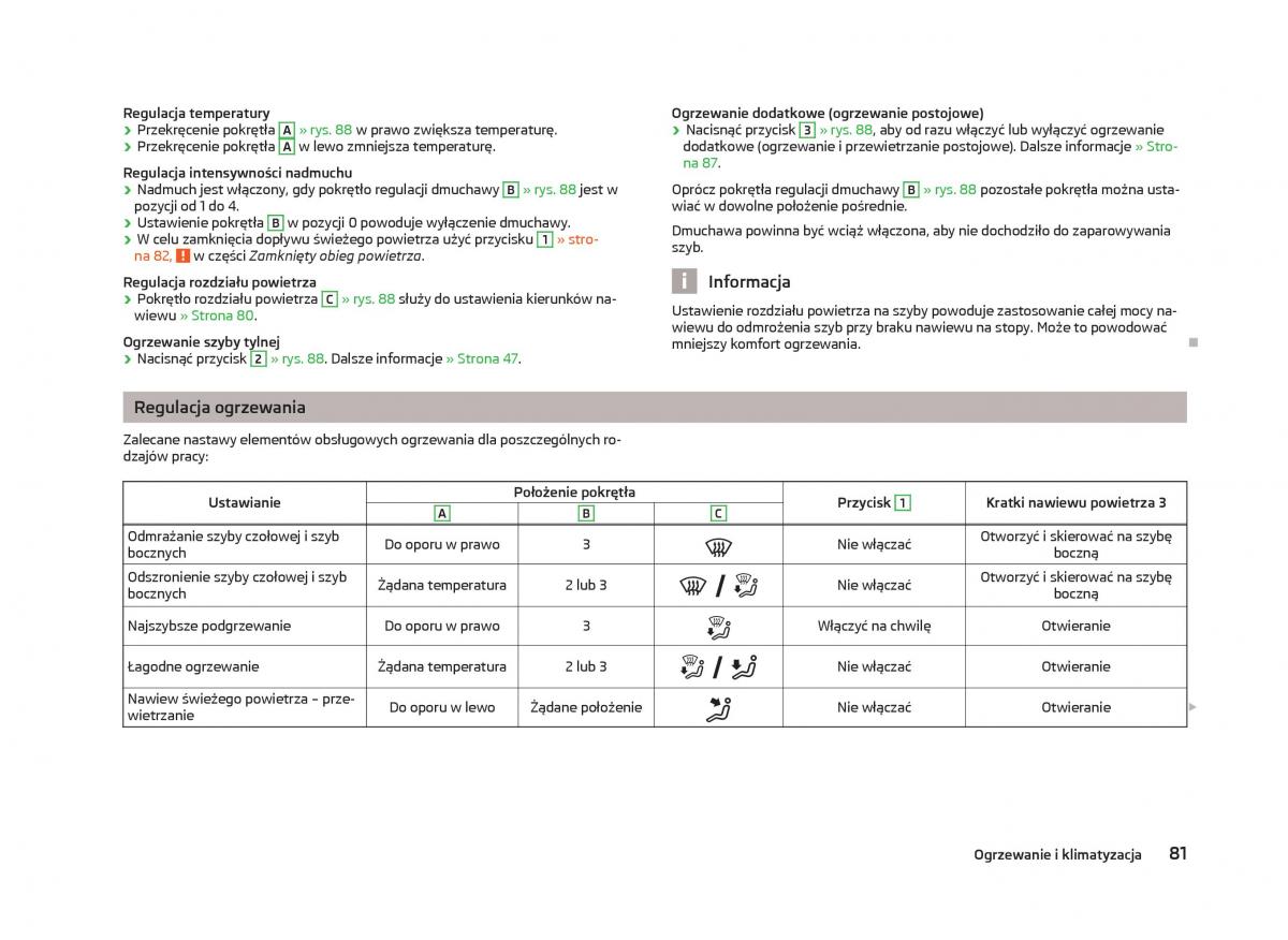 Skoda Octavia III instrukcja obslugi / page 83