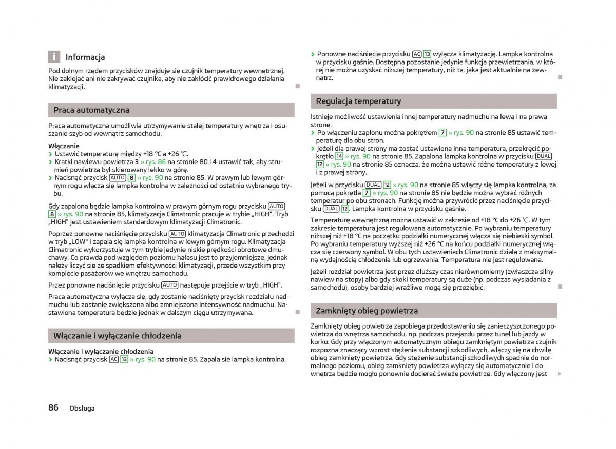 Skoda Octavia III instrukcja obslugi / page 88