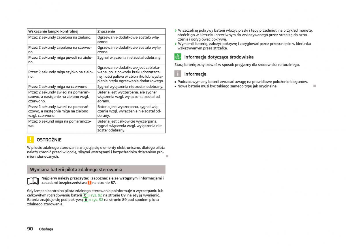 Skoda Octavia III instrukcja obslugi / page 92