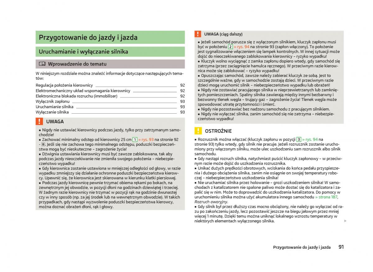 Skoda Octavia III instrukcja obslugi / page 93