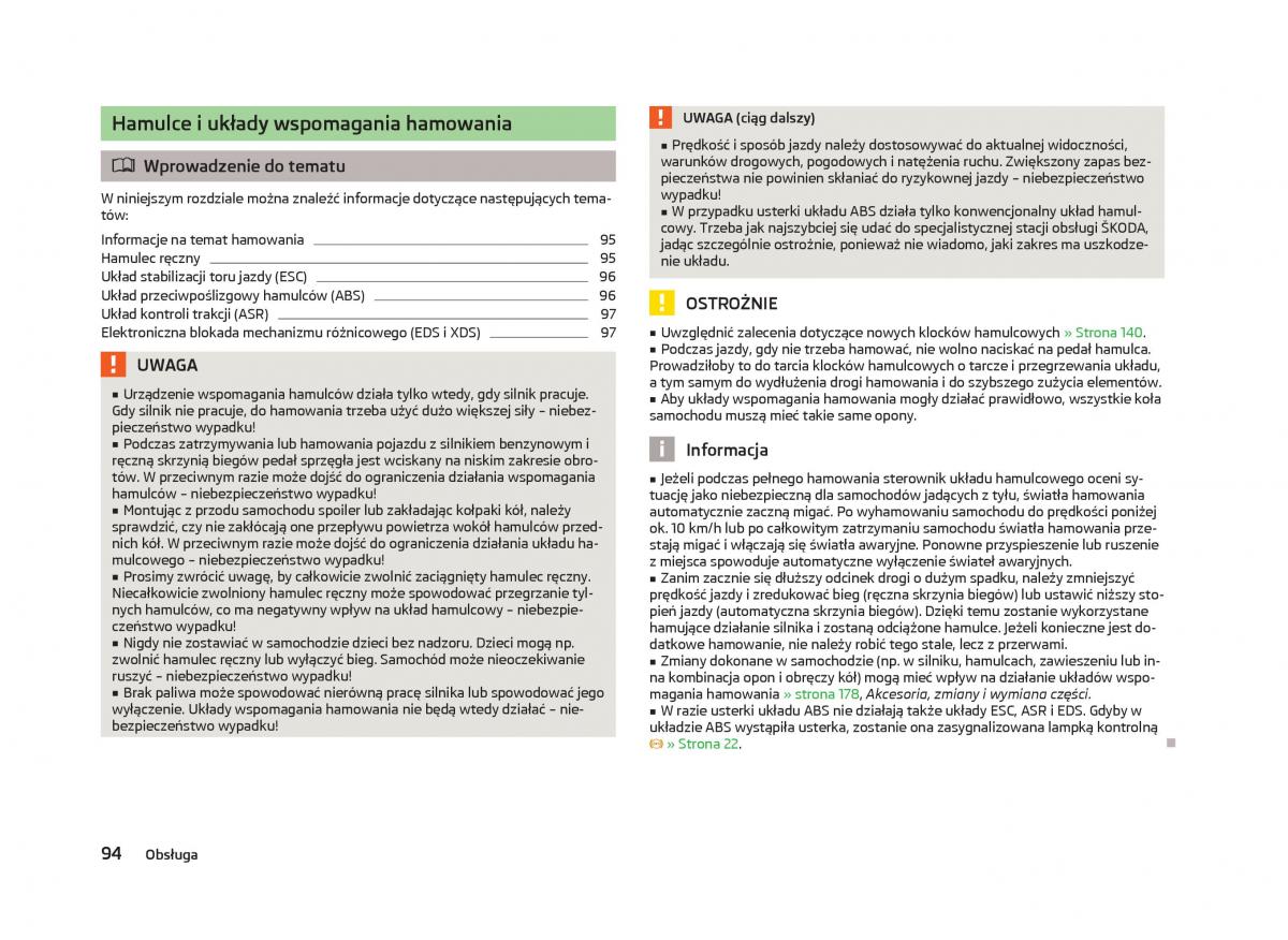 Skoda Octavia III instrukcja obslugi / page 96