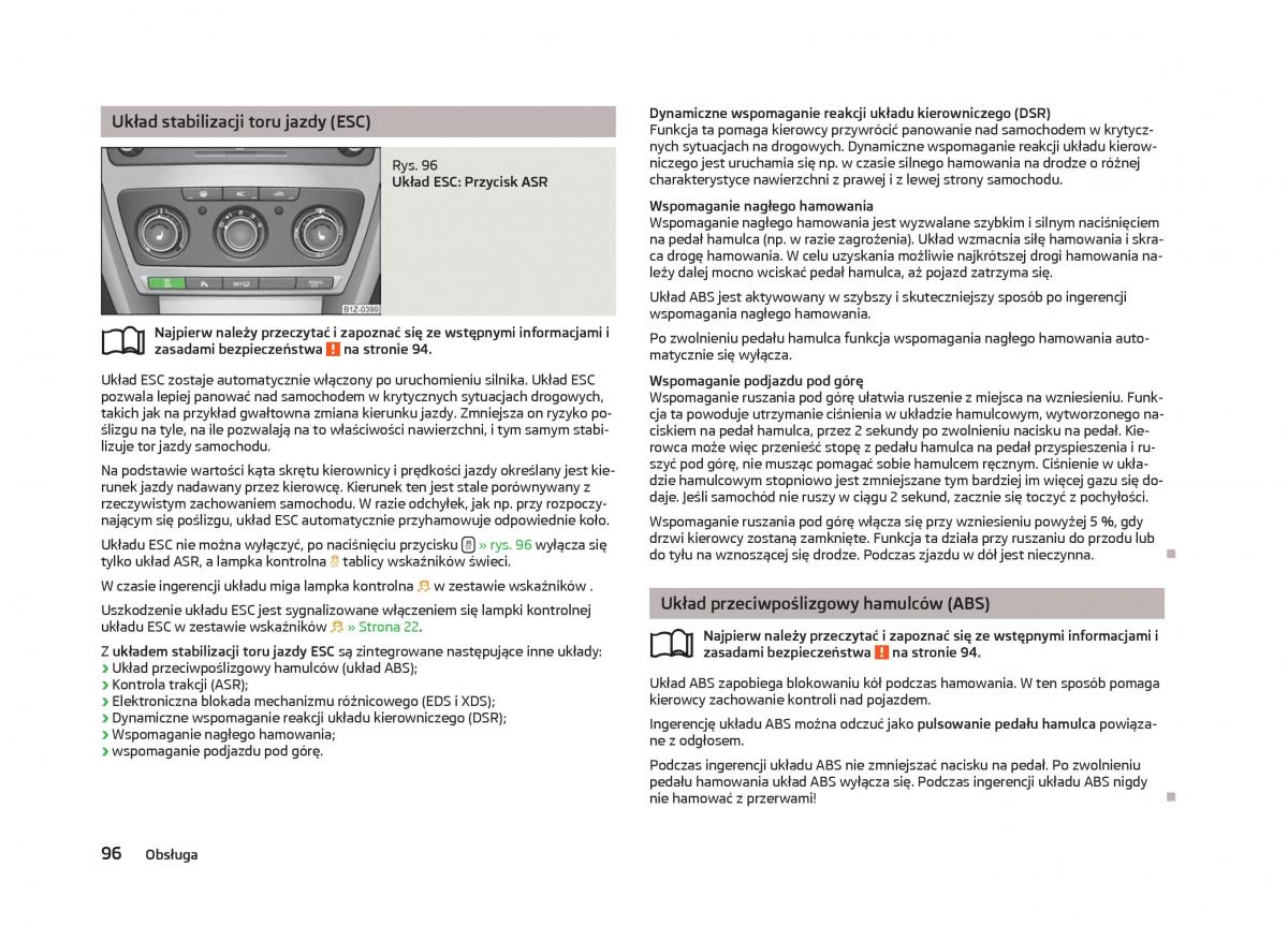 Skoda Octavia III instrukcja obslugi / page 98