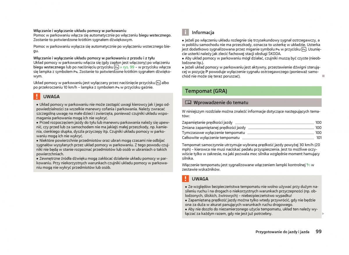 Skoda Octavia III instrukcja obslugi / page 101