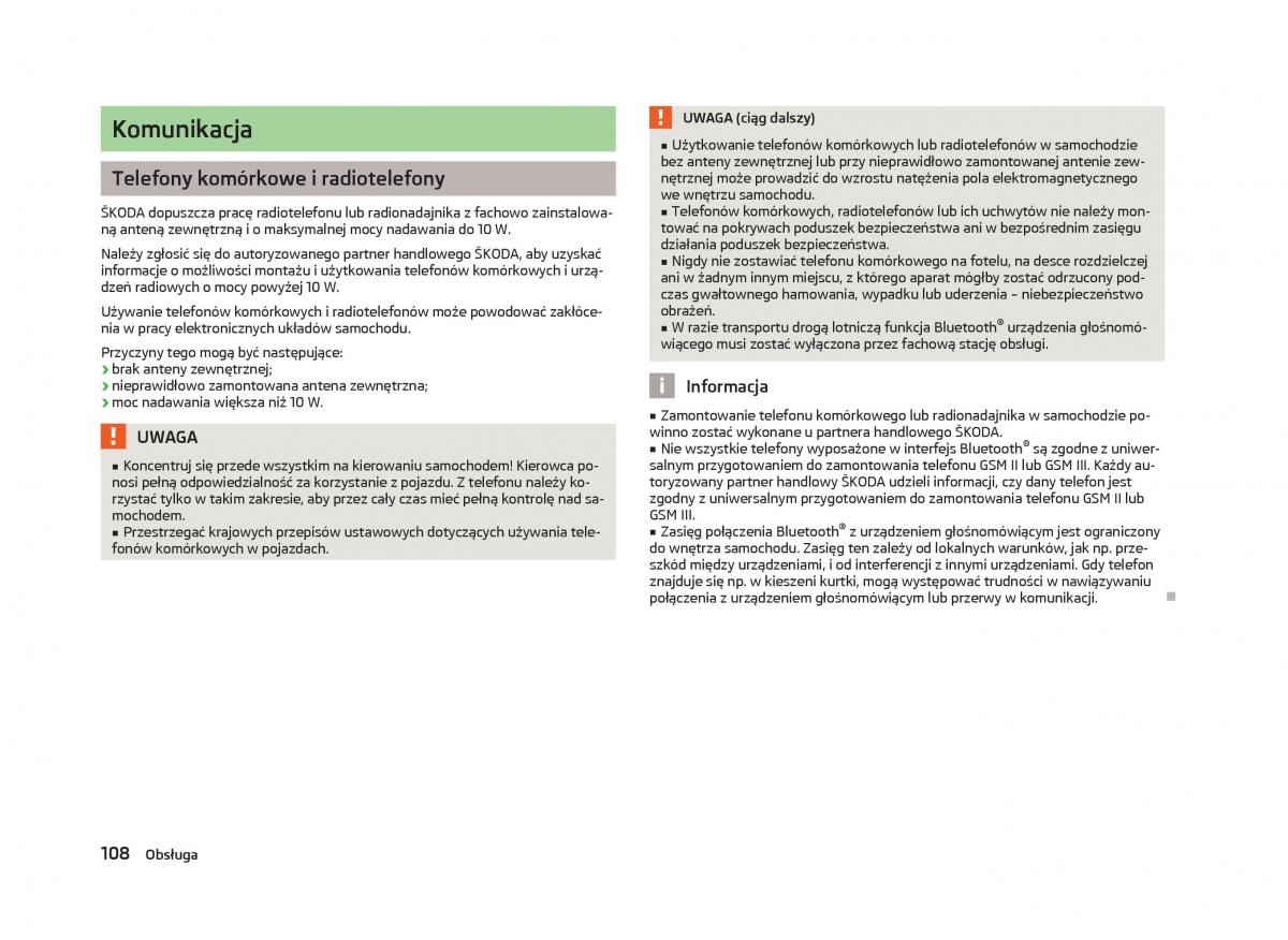 Skoda Octavia III instrukcja obslugi / page 110