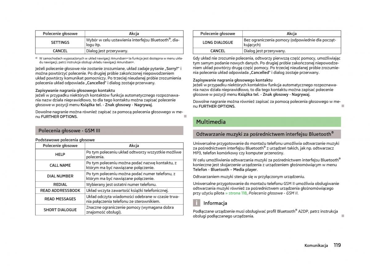 Skoda Octavia III instrukcja obslugi / page 121