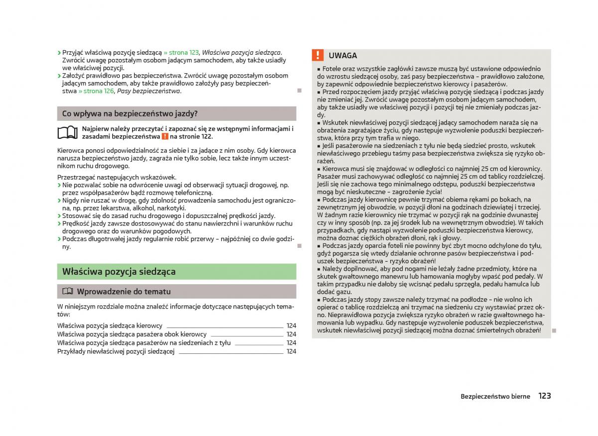 Skoda Octavia III instrukcja obslugi / page 125