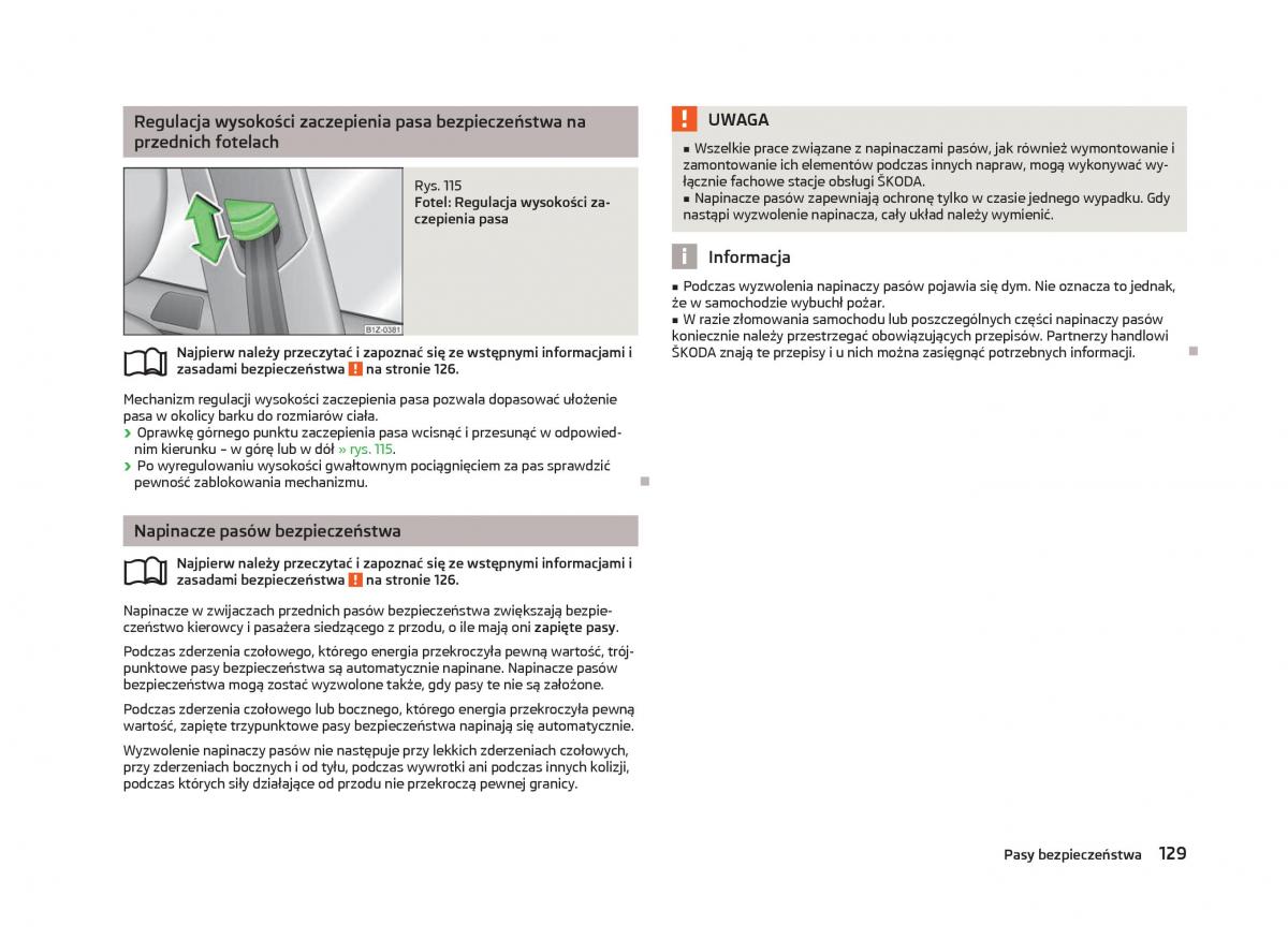 Skoda Octavia III instrukcja obslugi / page 131