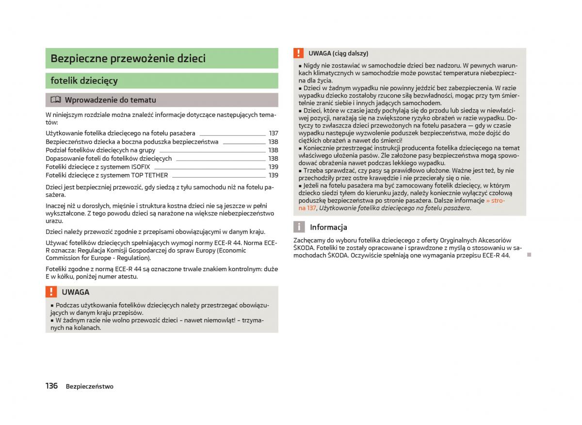 Skoda Octavia III instrukcja obslugi / page 138