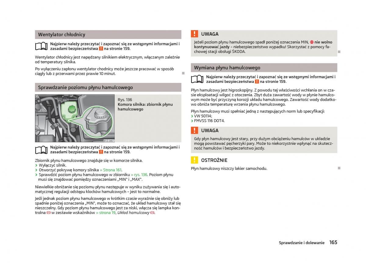 Skoda Octavia III instrukcja obslugi / page 167