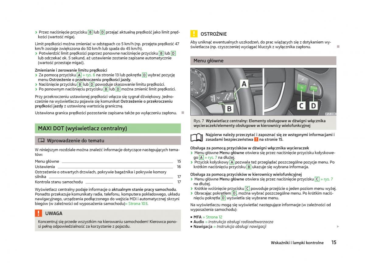 Skoda Octavia III instrukcja obslugi / page 17