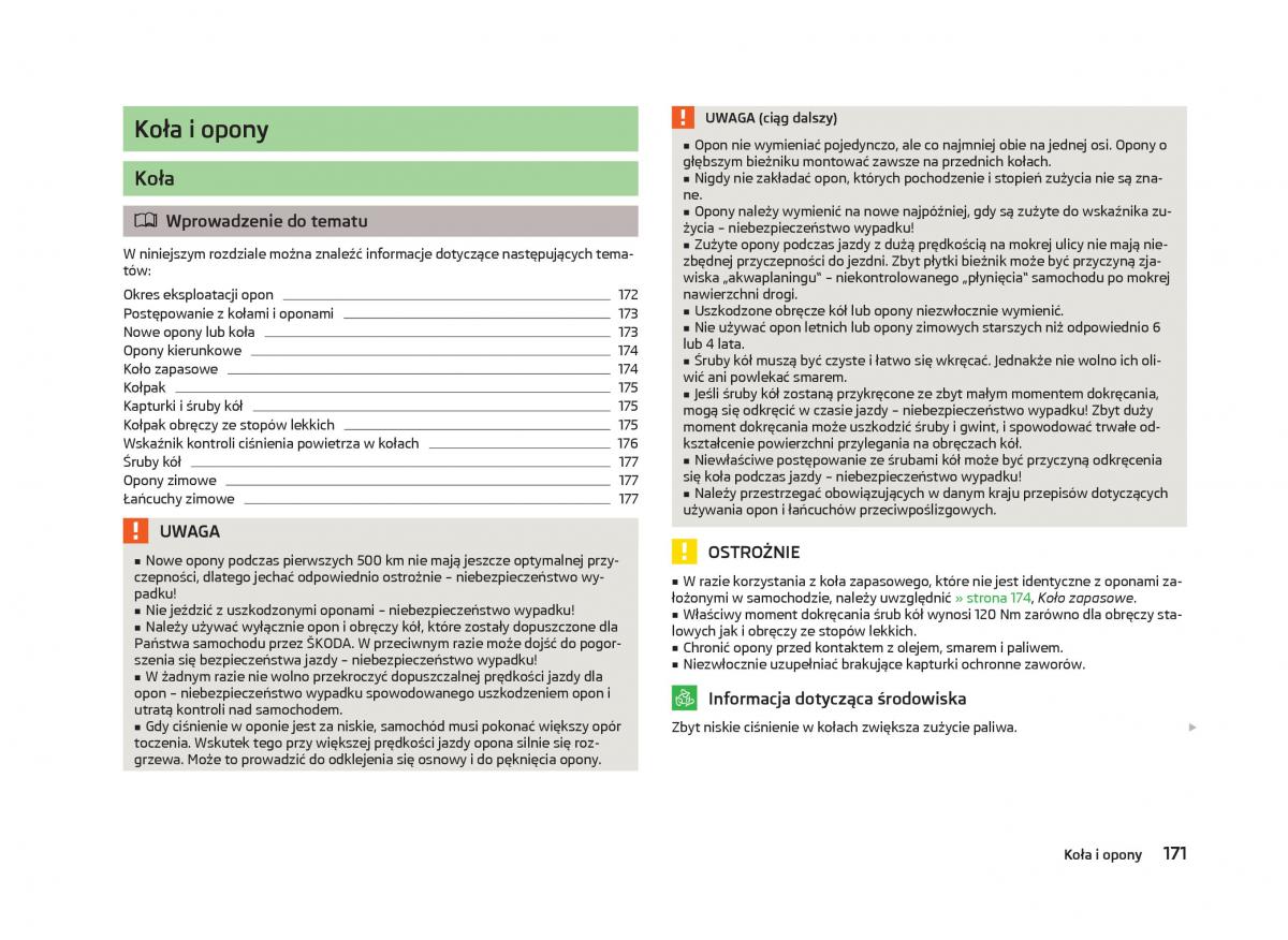 Skoda Octavia III instrukcja obslugi / page 173